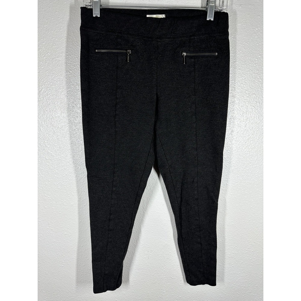 Matty M Dress Pants Womens Medium Gray Ponte Skinny‎ Ankle Stretch Zip Pockets
